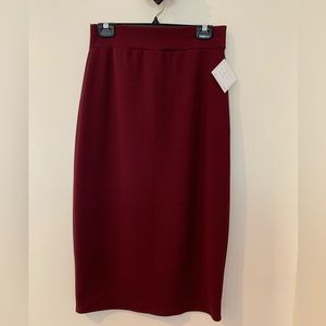 Wine Ponte Knit Skirt 30 inches